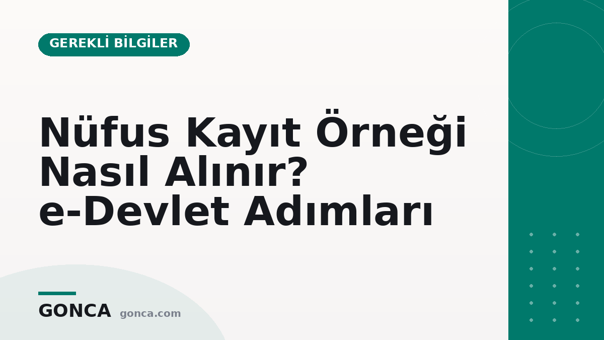 Nüfus Kayıt Örneği Nasıl Alınır? e-Devlet Adımları
