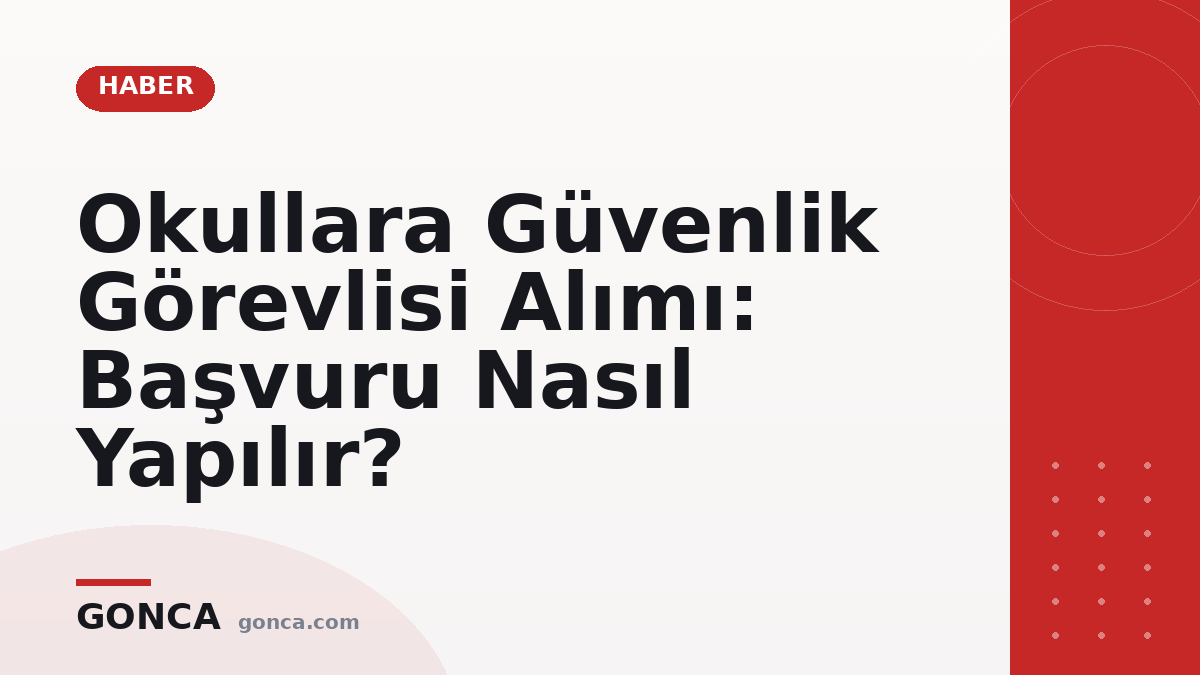 Okullara Güvenlik Görevlisi Alımı: Başvuru Nasıl Yapılır?