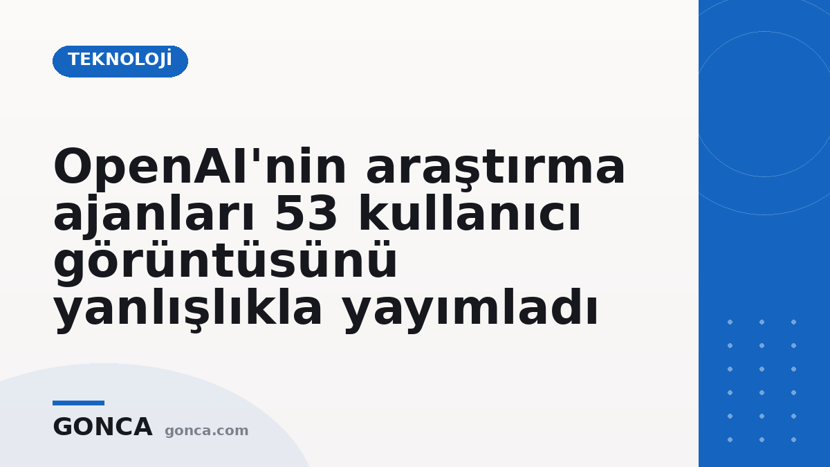 OpenAI'nin araştırma ajanları 53 kullanıcı görüntüsünü yanlışlıkla yayımladı