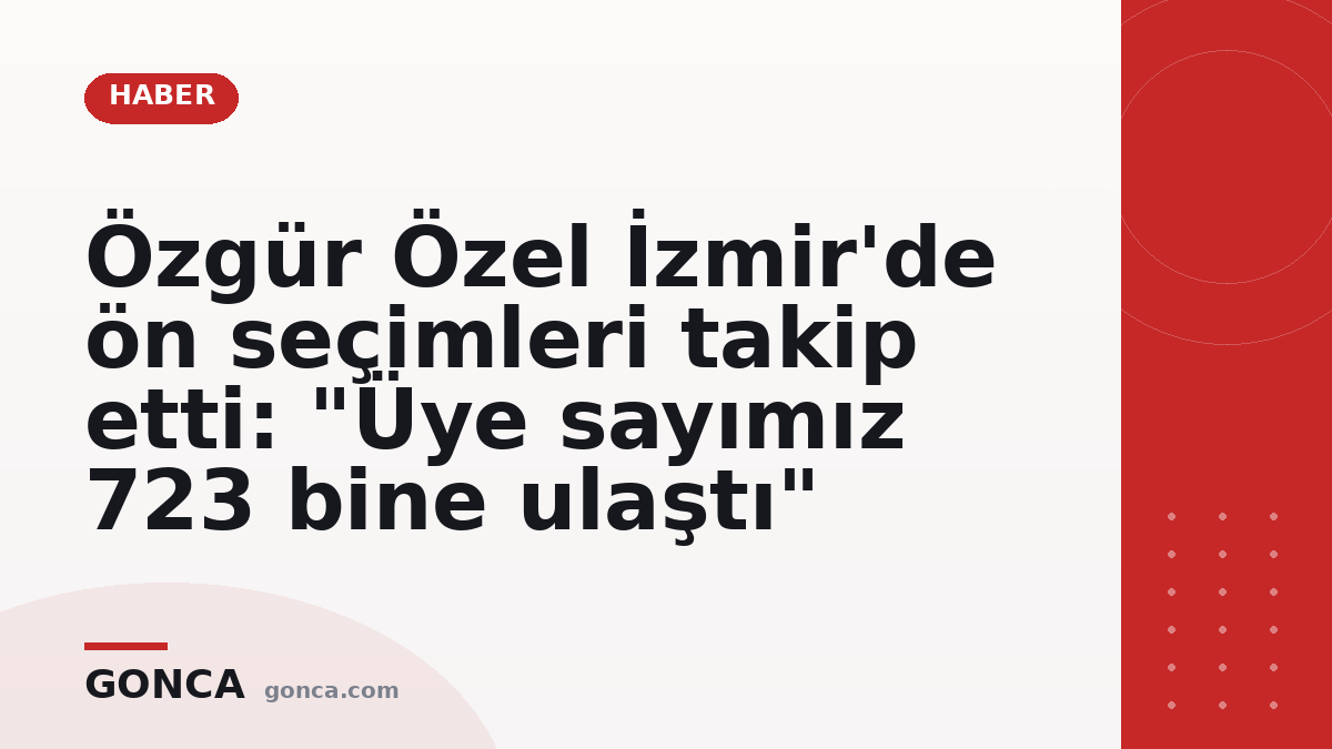 Özgür Özel İzmir'de ön seçimleri takip etti: "Üye sayımız 723 bine ulaştı"