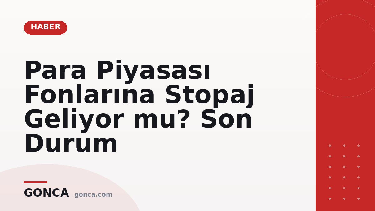 Para Piyasası Fonlarına Stopaj Geliyor mu? Son Durum