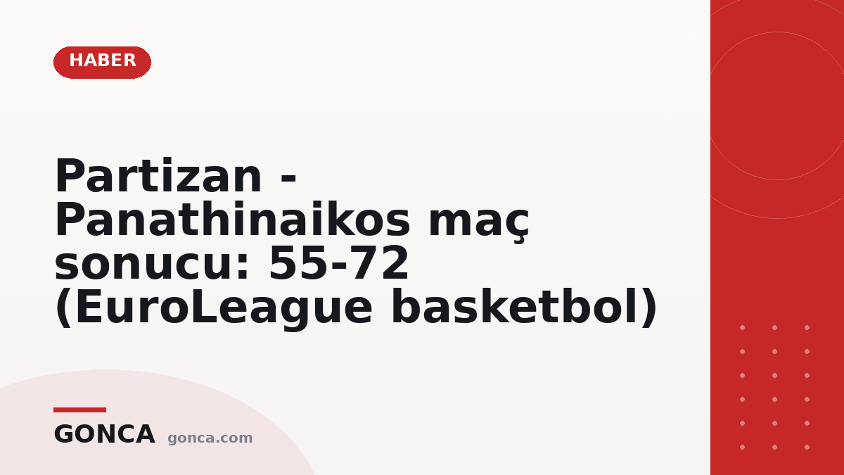 Partizan - Panathinaikos maç sonucu: 55-72 (EuroLeague basketbol)
