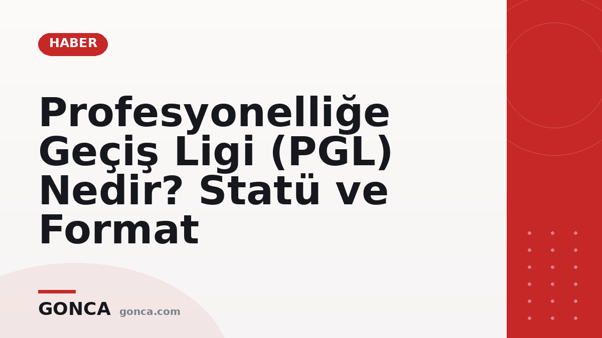 Profesyonelliğe Geçiş Ligi (PGL) Nedir? Statü ve Format
