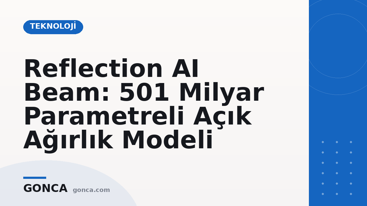 Reflection AI Beam: 501 Milyar Parametreli Açık Ağırlık Modeli