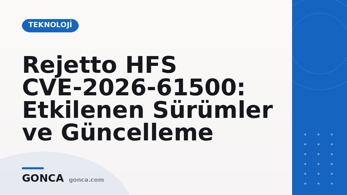 Rejetto HFS CVE-2026-61500: Etkilenen Sürümler ve Güncelleme
