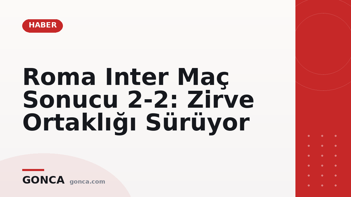 Roma Inter Maç Sonucu 2-2: Zirve Ortaklığı Sürüyor