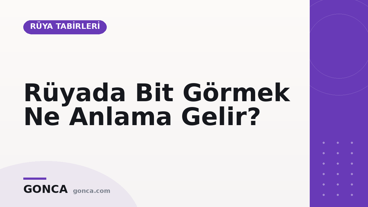 Rüyada Bit Görmek Ne Anlama Gelir?