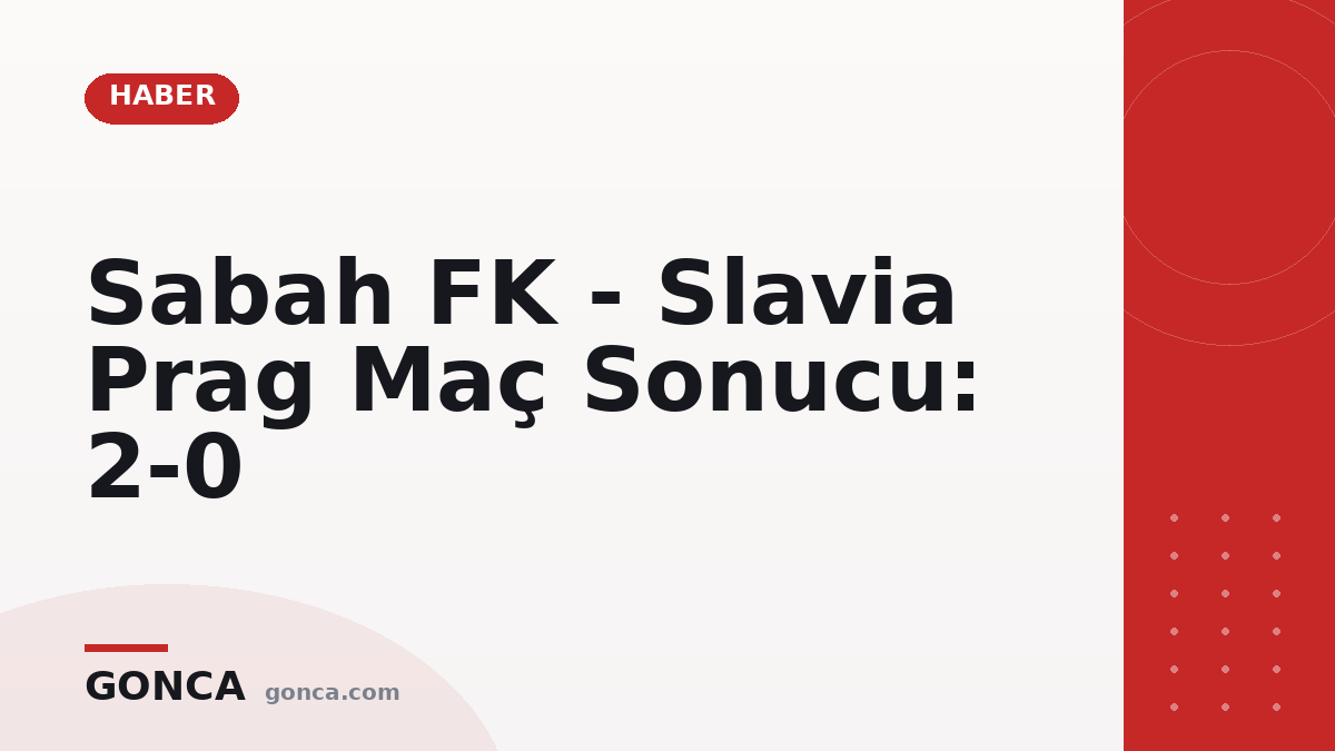 Sabah FK - Slavia Prag Maç Sonucu: 2-0