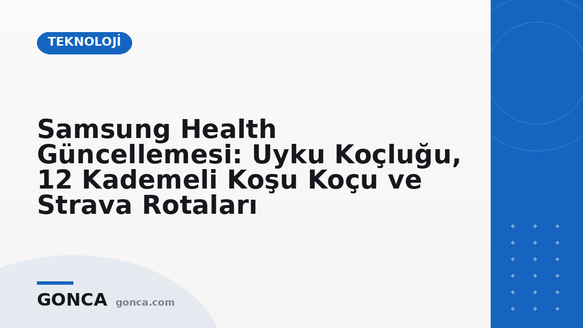 Samsung Health Güncellemesi: Uyku Koçluğu, 12 Kademeli Koşu Koçu ve Strava Rotaları