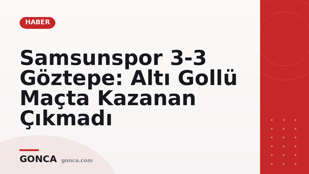 Samsunspor 3-3 Göztepe: Altı Gollü Maçta Kazanan Çıkmadı