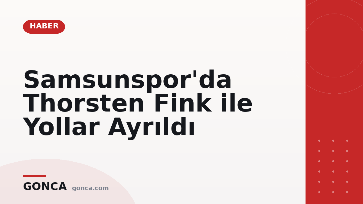 Samsunspor'da Thorsten Fink ile Yollar Ayrıldı