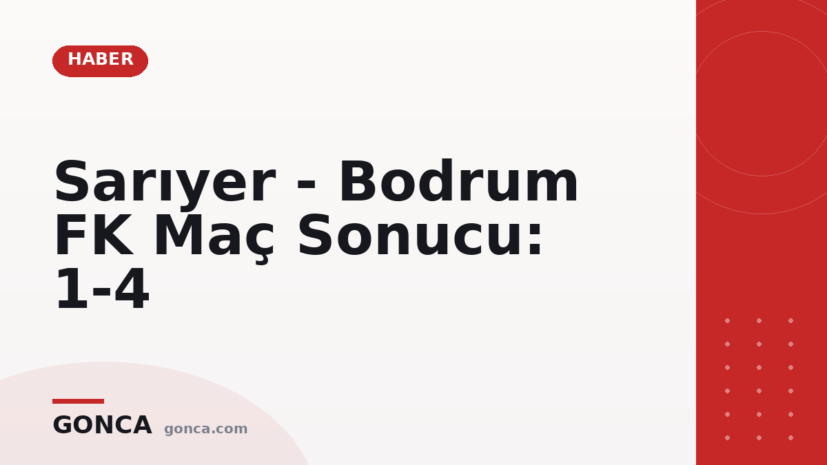 Sarıyer - Bodrum FK Maç Sonucu: 1-4