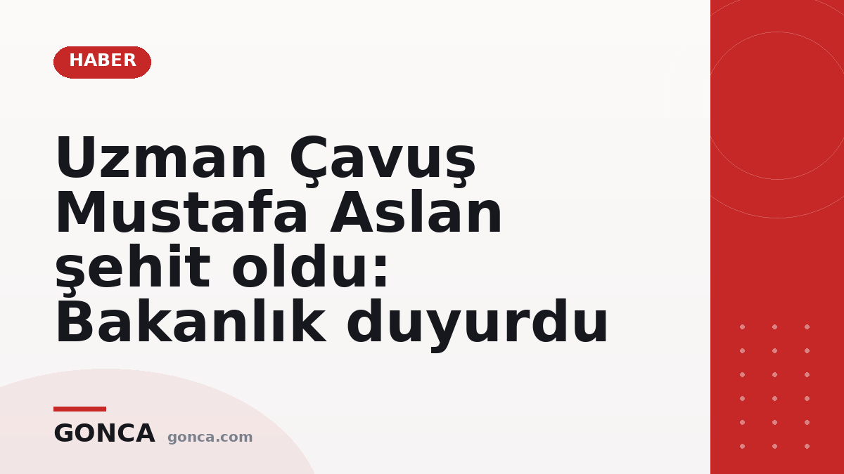 Uzman Çavuş Mustafa Aslan şehit oldu: Bakanlık duyurdu