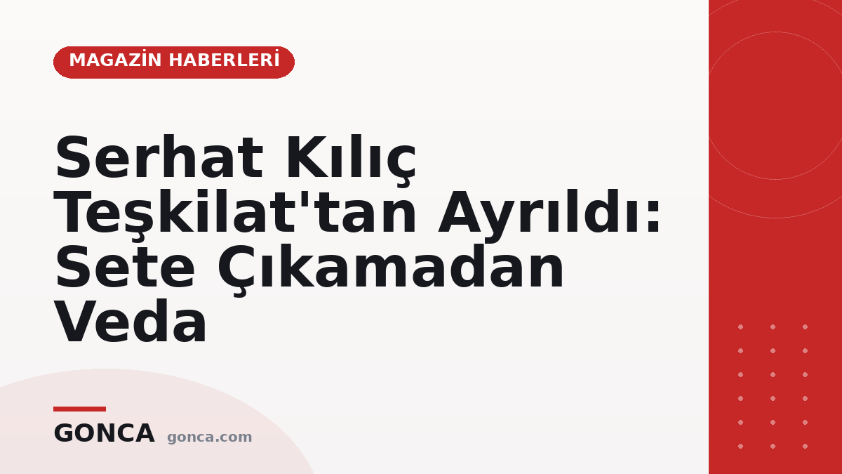 Serhat Kılıç Teşkilat'tan Ayrıldı: Sete Çıkamadan Veda