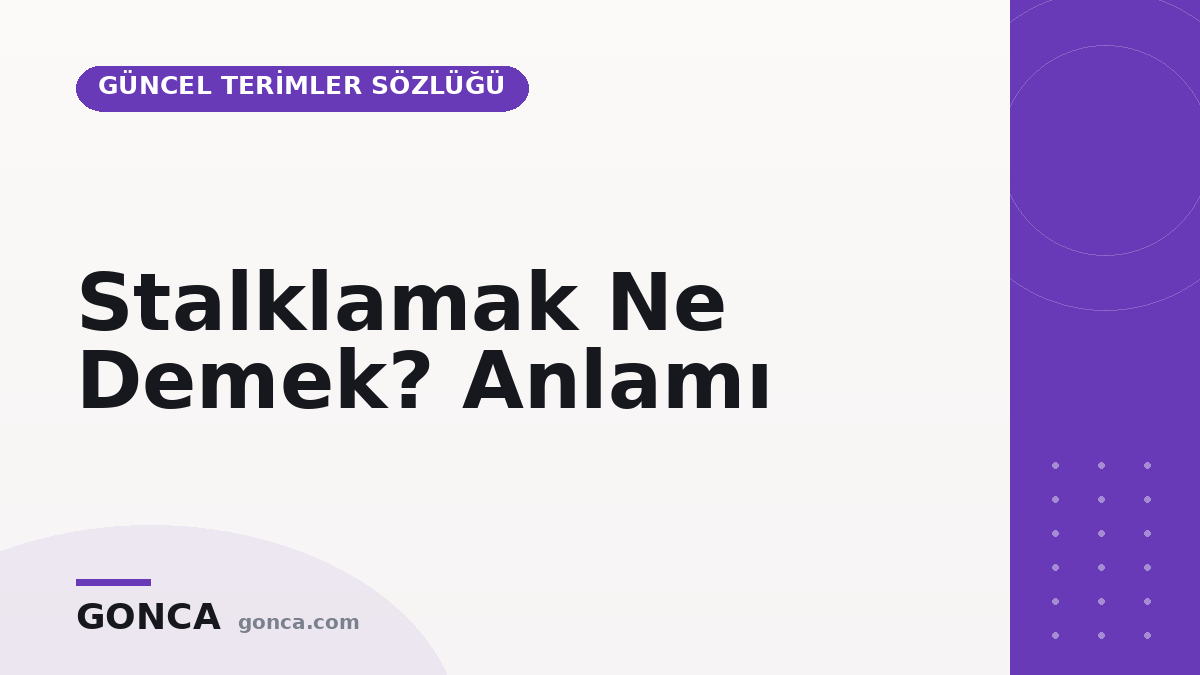 Stalklamak Ne Demek? Anlamı