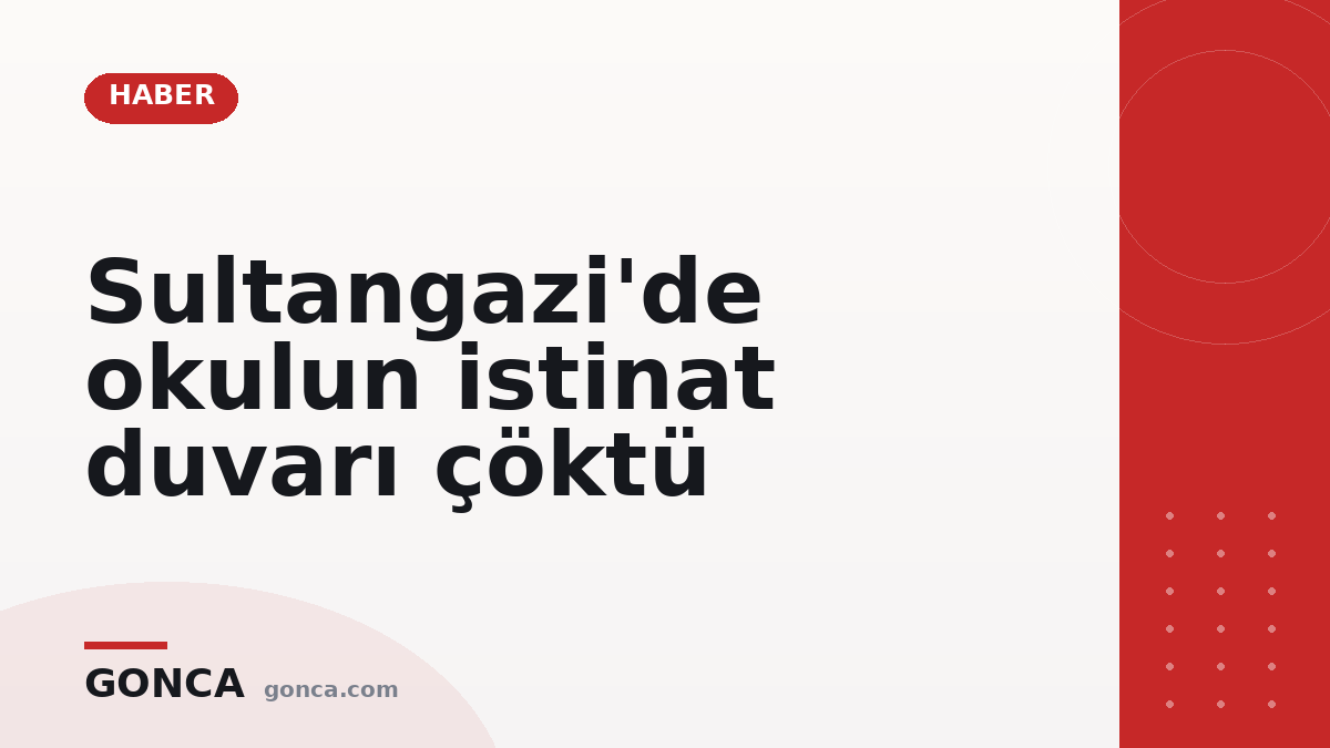 Sultangazi'de okulun istinat duvarı çöktü