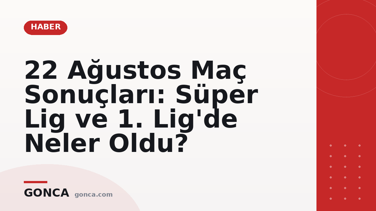 22 Ağustos Maç Sonuçları: Süper Lig ve 1. Lig'de Neler Oldu?