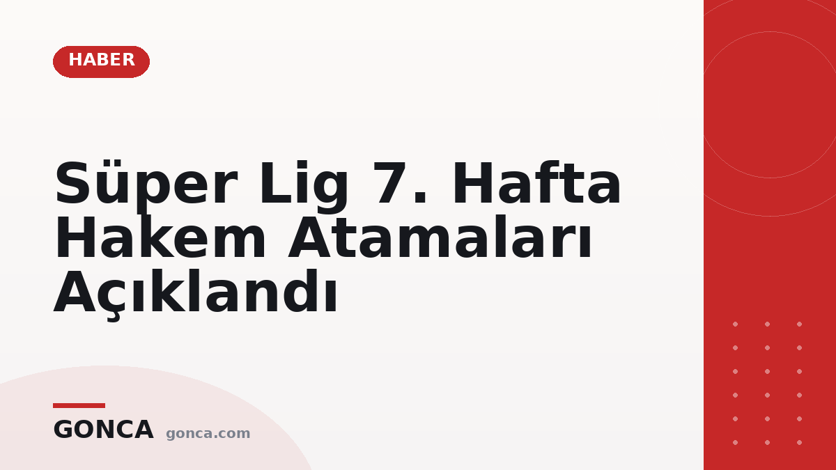 Süper Lig 7. Hafta Hakem Atamaları Açıklandı