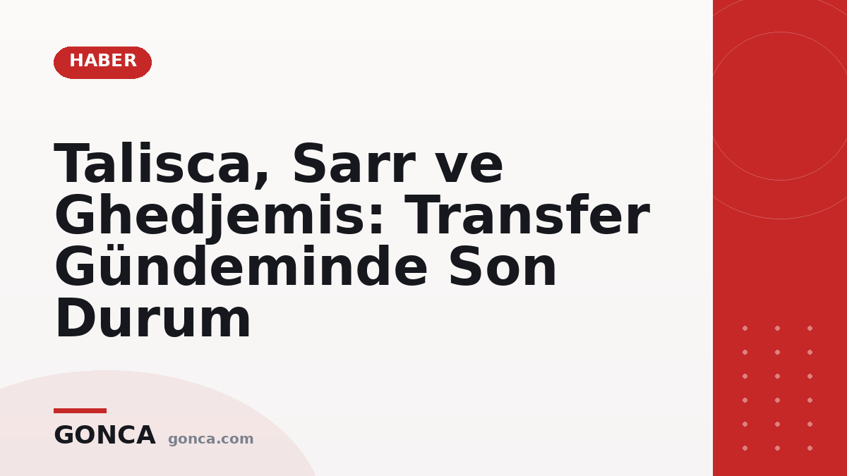 Talisca, Sarr ve Ghedjemis: Transfer Gündeminde Son Durum