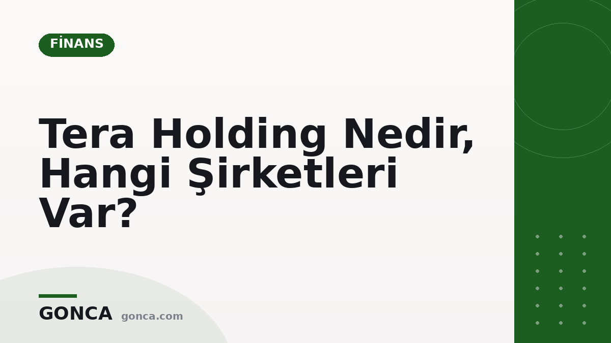 Tera Holding Nedir, Hangi Şirketleri Var?