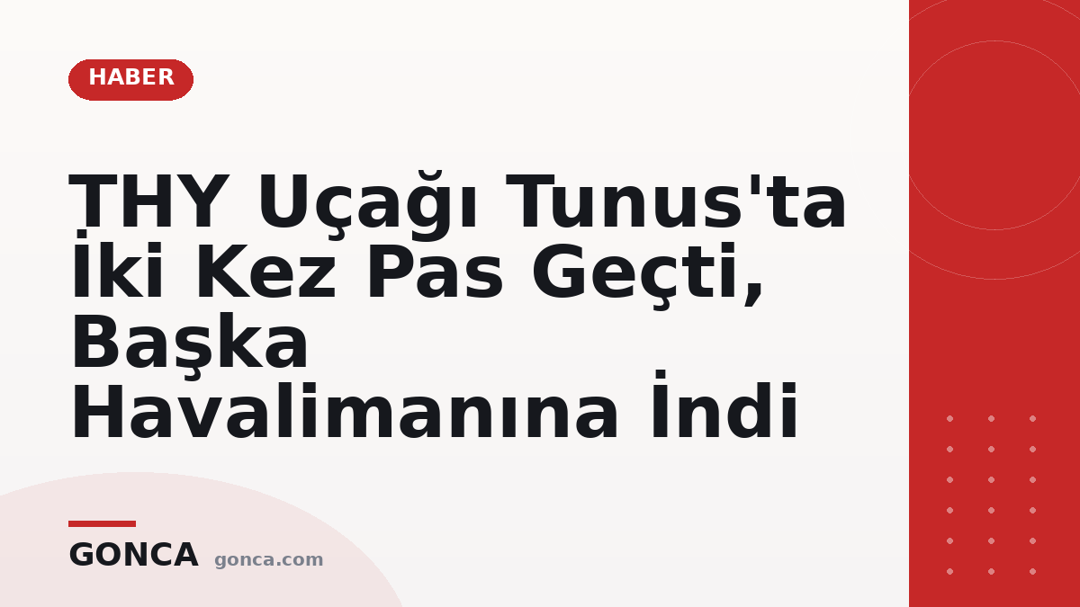 THY Uçağı Tunus'ta İki Kez Pas Geçti, Başka Havalimanına İndi