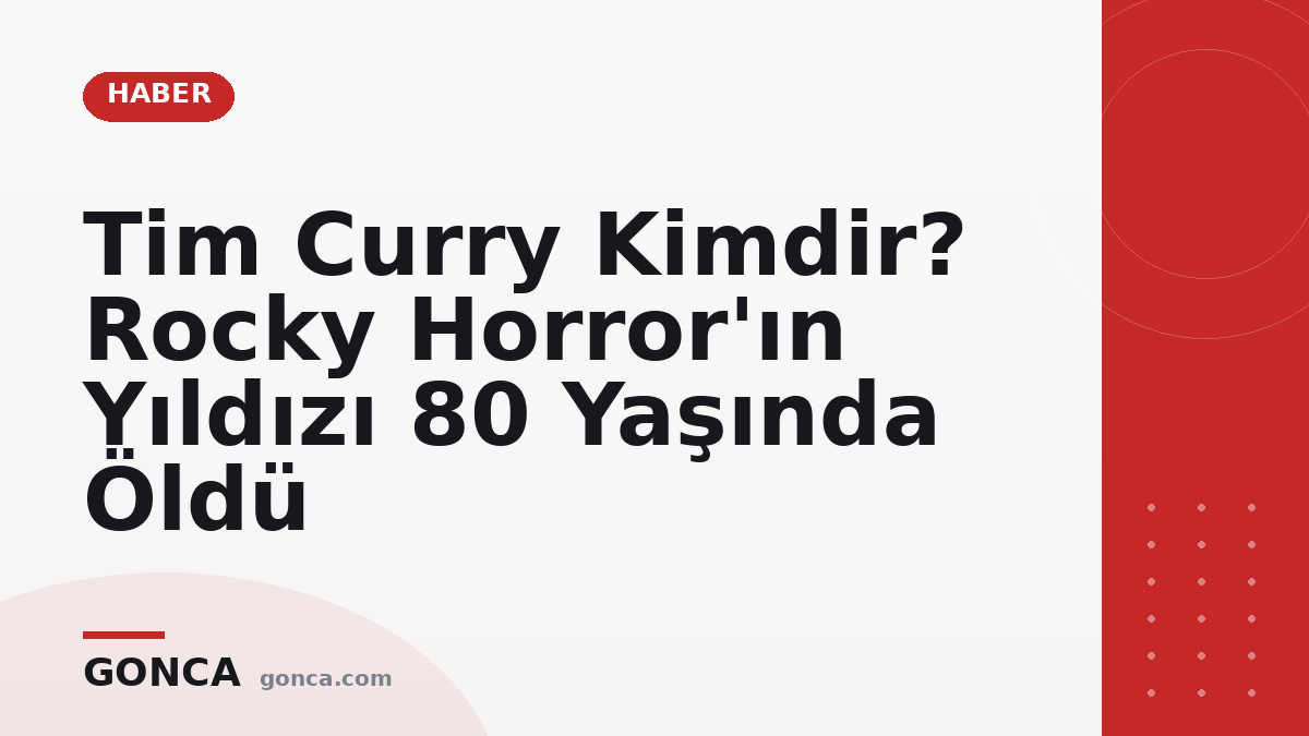 Tim Curry Kimdir? Rocky Horror'ın Yıldızı 80 Yaşında Öldü