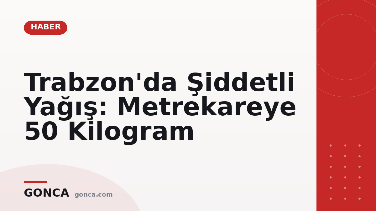 Trabzon'da Şiddetli Yağış: Metrekareye 50 Kilogram