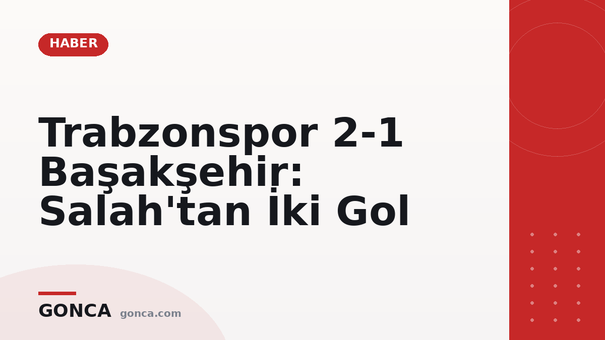 Trabzonspor 2-1 Başakşehir: Salah'tan İki Gol