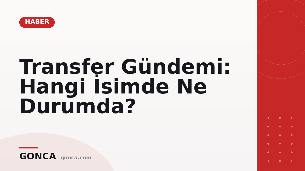 Transfer Gündemi: Hangi İsimde Ne Durumda?
