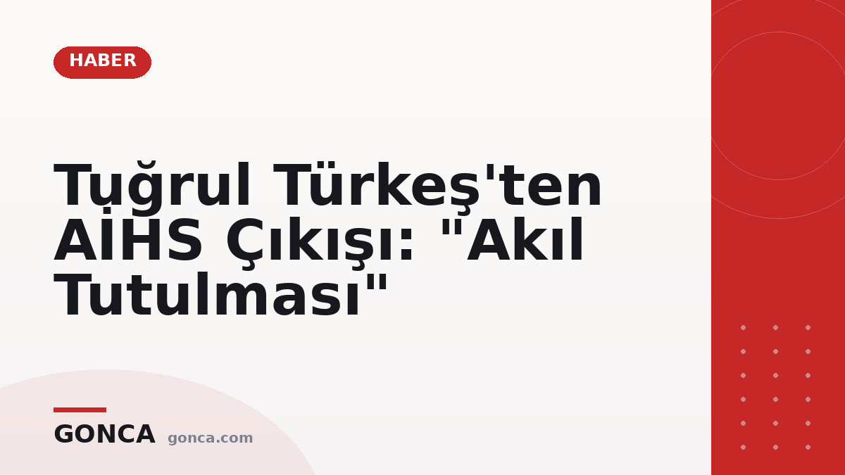 Tuğrul Türkeş'ten AİHS Çıkışı: "Akıl Tutulması"