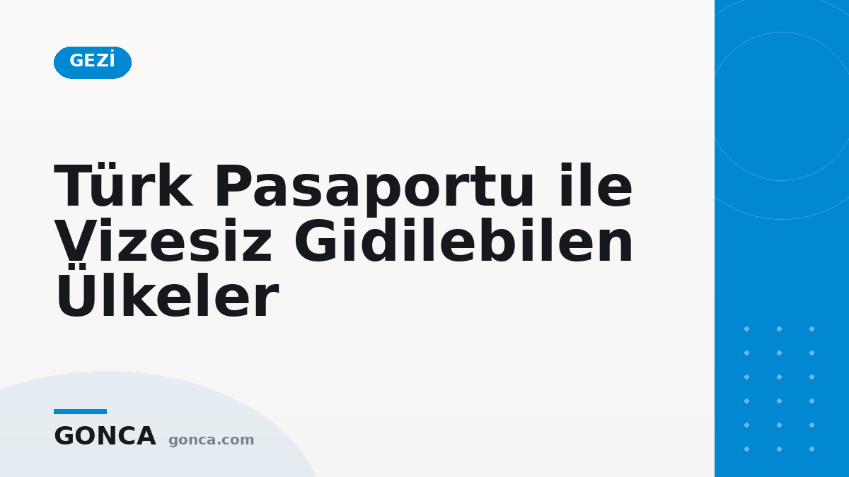 Türk Pasaportu ile Vizesiz Gidilebilen Ülkeler