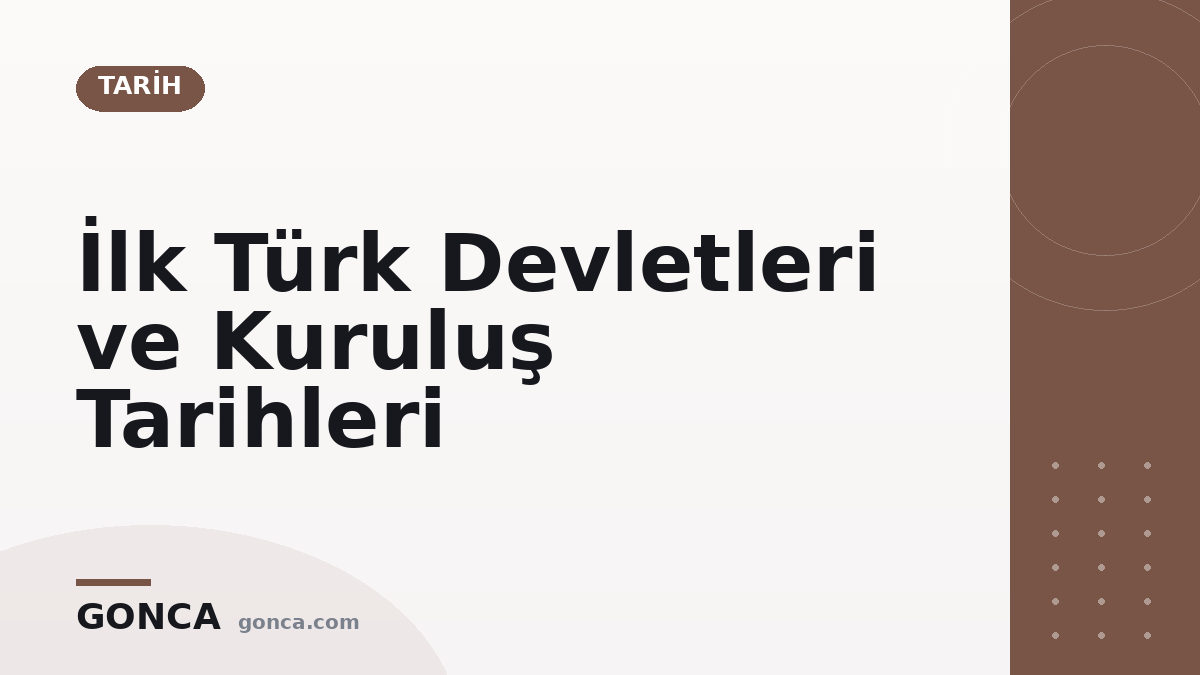 İlk Türk Devletleri ve Kuruluş Tarihleri