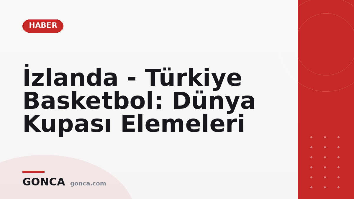 İzlanda - Türkiye Basketbol: Dünya Kupası Elemeleri