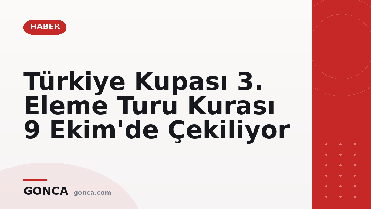 Türkiye Kupası 3. Eleme Turu Kurası 9 Ekim'de Çekiliyor