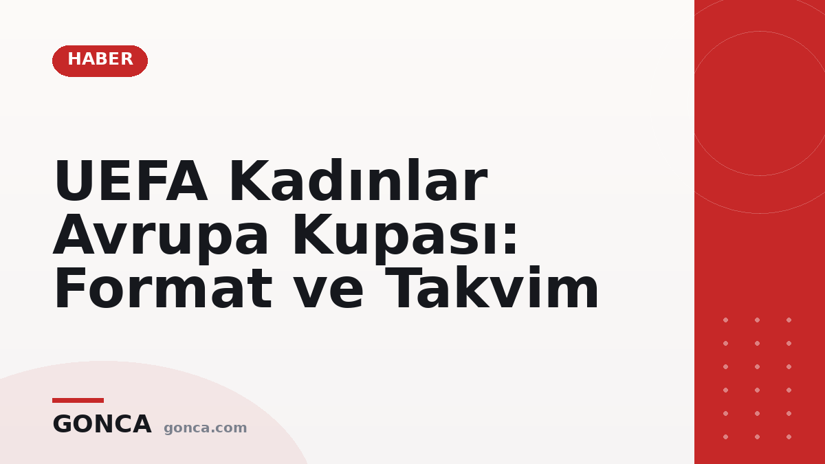 UEFA Kadınlar Avrupa Kupası: Format ve Takvim