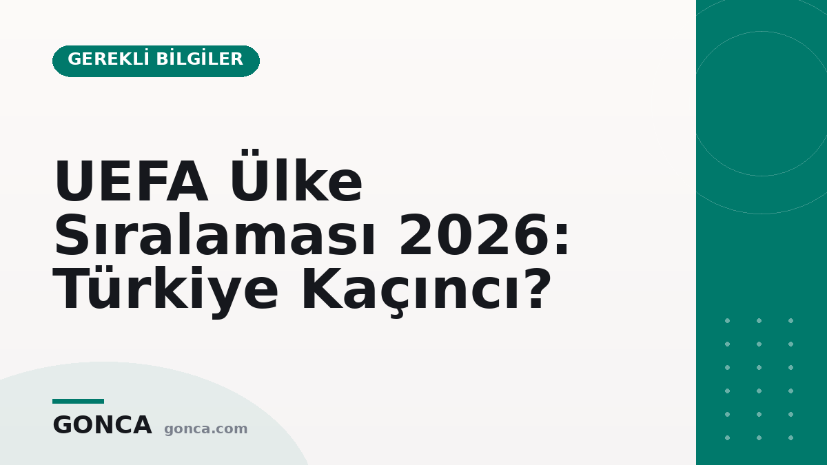 UEFA Ülke Sıralaması 2026: Türkiye Kaçıncı?