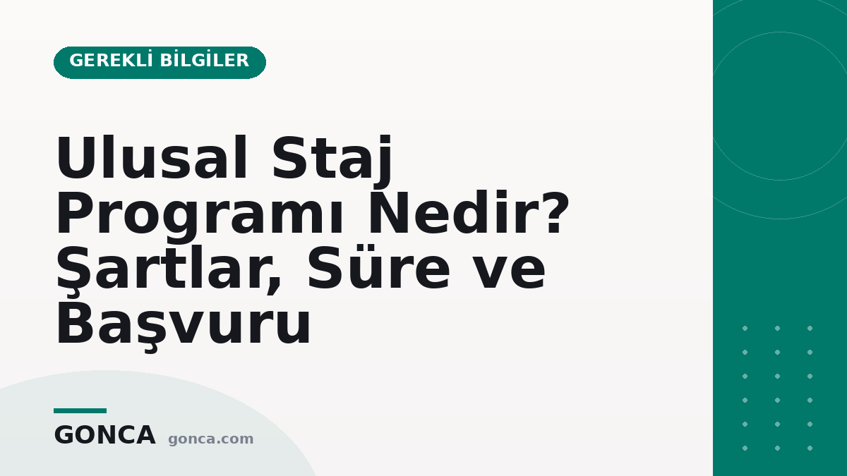 Ulusal Staj Programı Nedir? Şartlar, Süre ve Başvuru