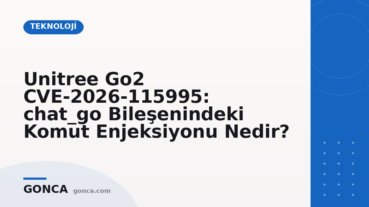 Unitree Go2 CVE-2026-115995: chat_go Bileşenindeki Komut Enjeksiyonu Nedir?