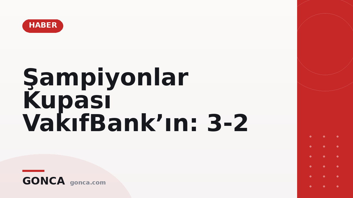 Şampiyonlar Kupası VakıfBank’ın: 3-2