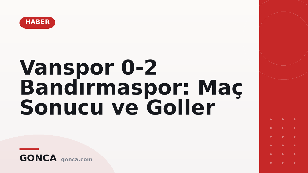 Vanspor 0-2 Bandırmaspor: Maç Sonucu ve Goller