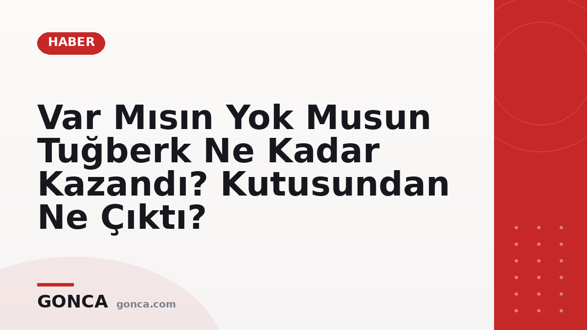Var Mısın Yok Musun Tuğberk Ne Kadar Kazandı? Kutusundan Ne Çıktı?
