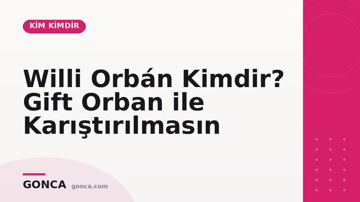 Willi Orbán Kimdir? Gift Orban ile Karıştırılmasın