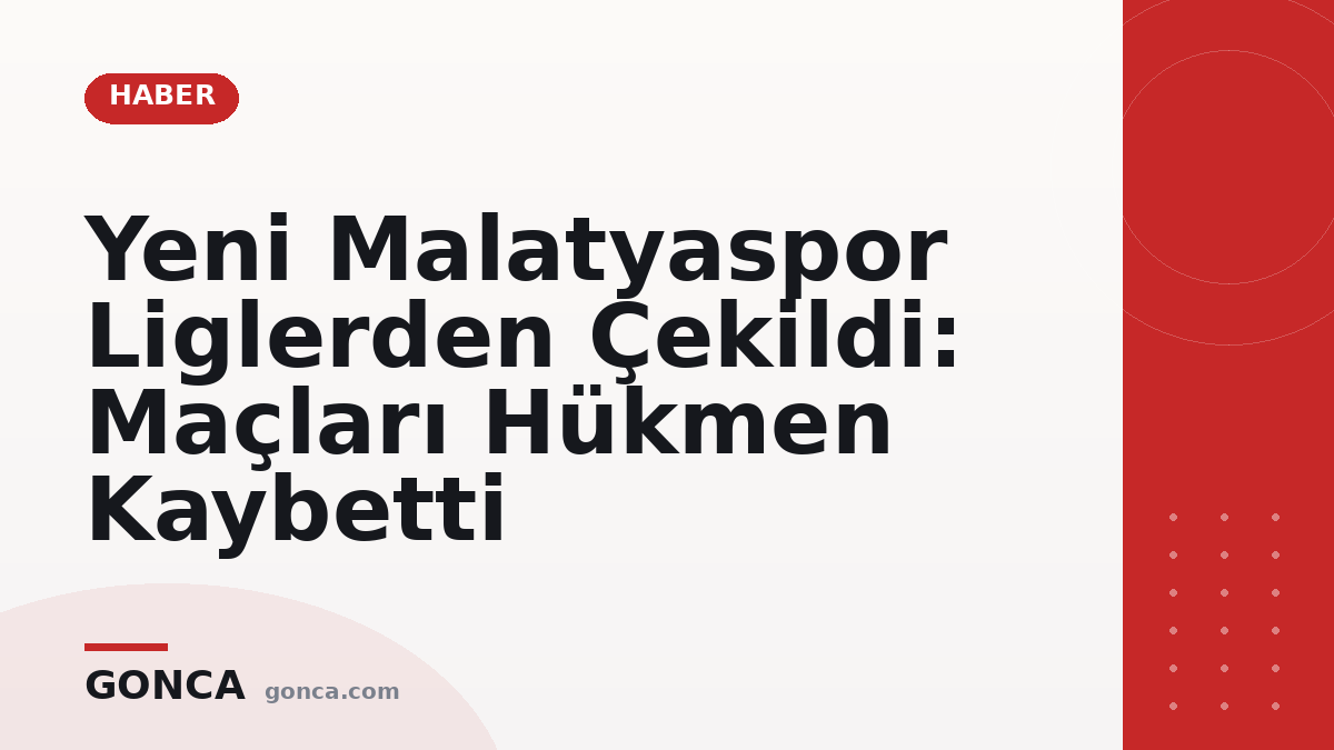 Yeni Malatyaspor Liglerden Çekildi: Maçları Hükmen Kaybetti
