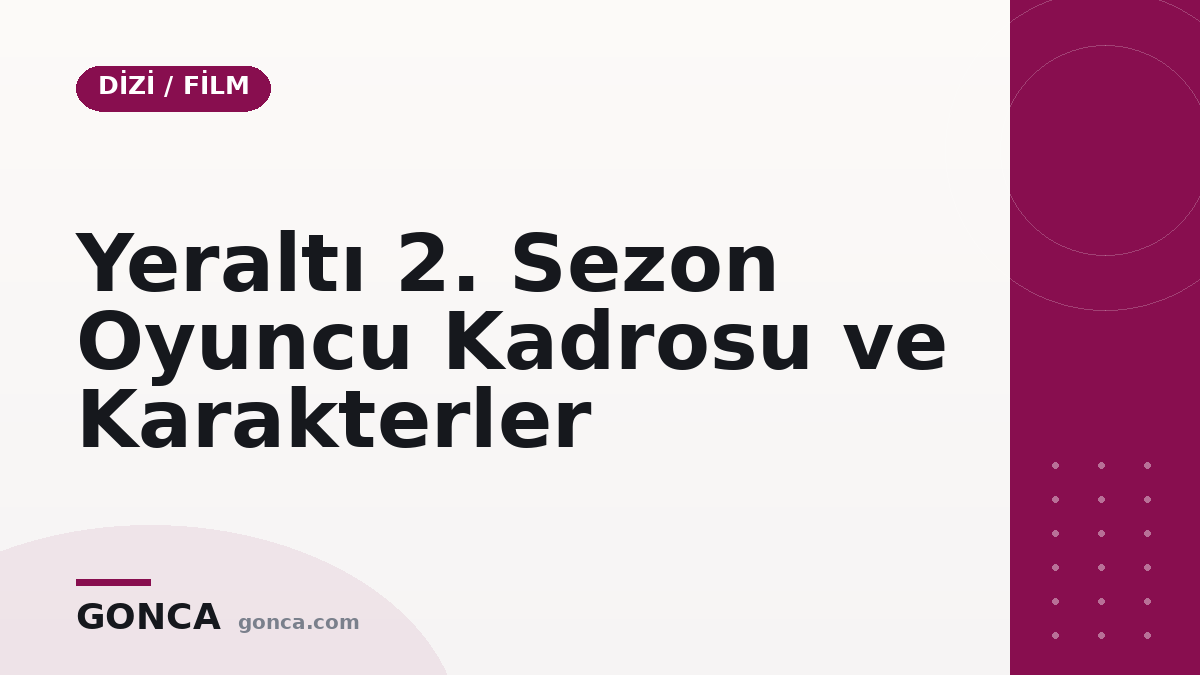 Yeraltı 2. Sezon Oyuncu Kadrosu ve Karakterler