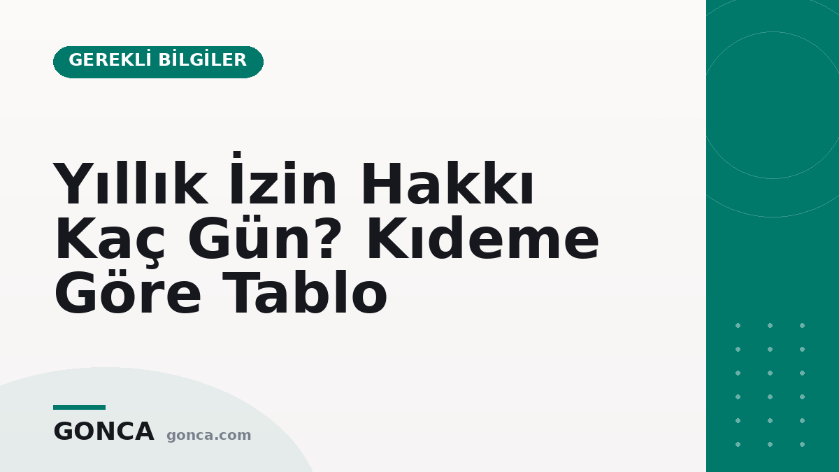 Yıllık İzin Hakkı Kaç Gün? Kıdeme Göre Tablo