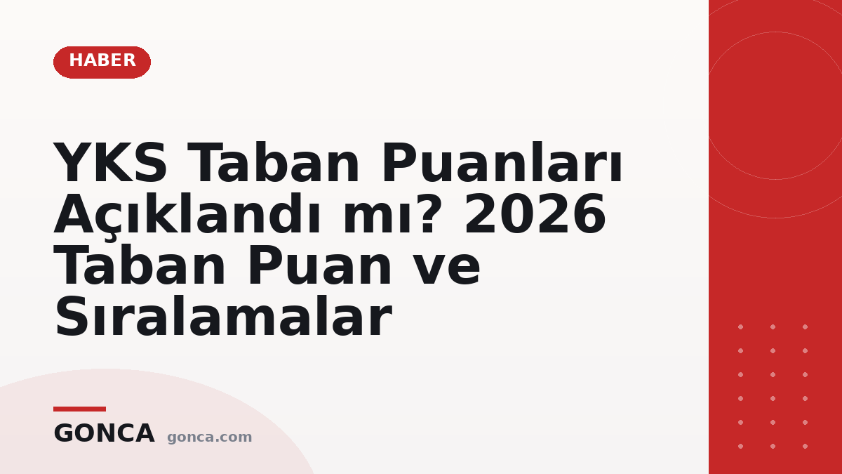 YKS Taban Puanları Açıklandı mı? 2026 Taban Puan ve Sıralamalar