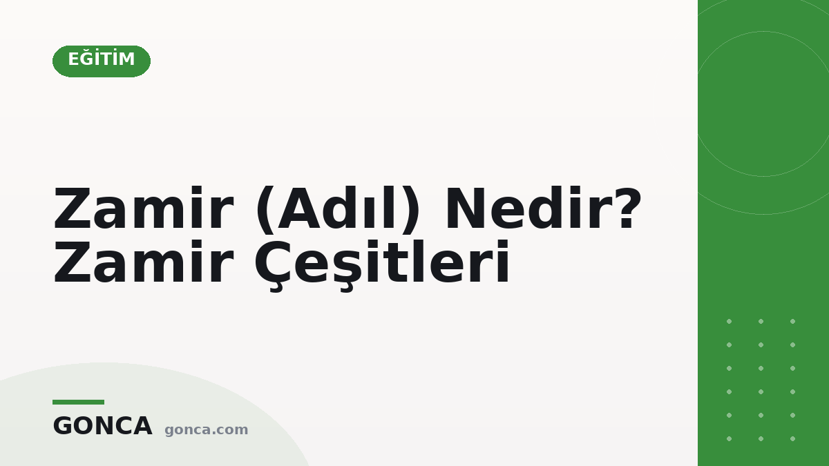 Zamir (Adıl) Nedir? Zamir Çeşitleri