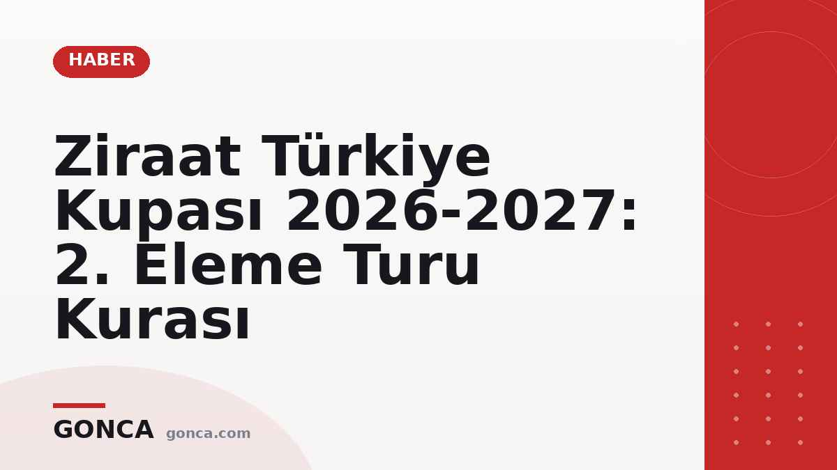 Ziraat Türkiye Kupası 2026-2027: 2. Eleme Turu Kurası