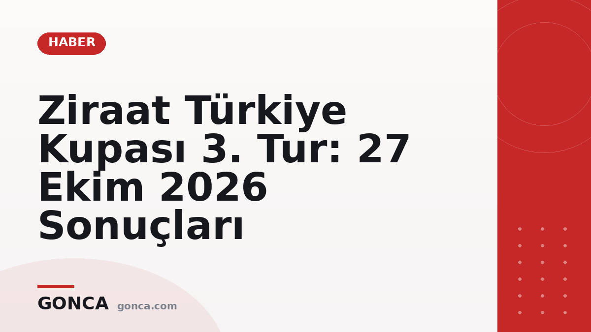 Ziraat Türkiye Kupası 3. tur sonuçları | 27 Ekim 2026