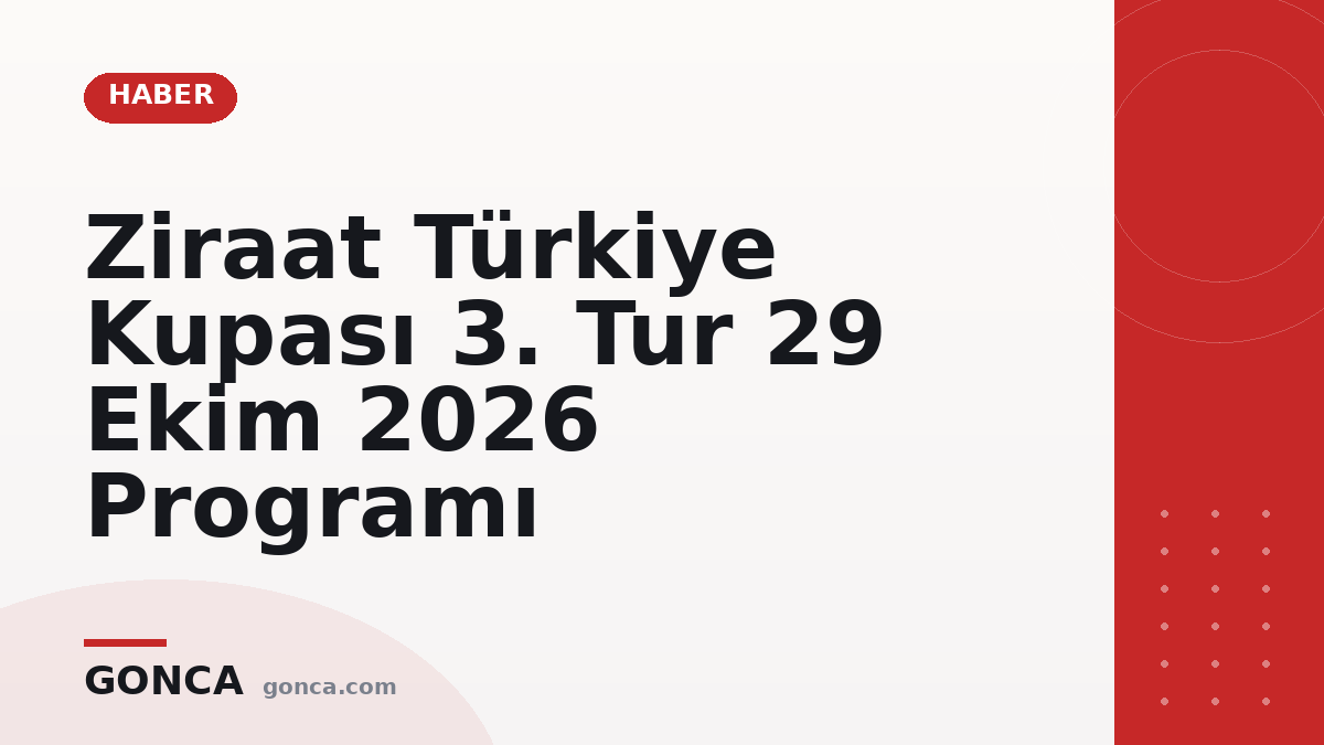 Ziraat Türkiye Kupası 3. Tur 29 Ekim 2026 Programı